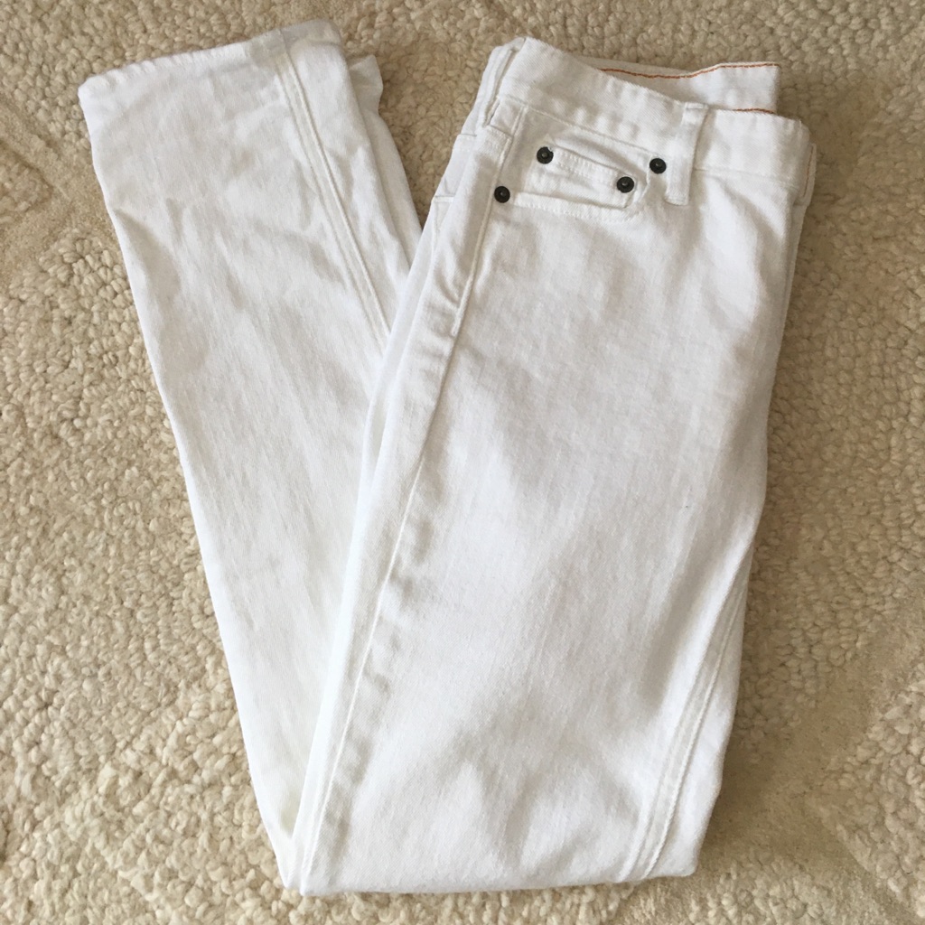 J. Crew White Straight-Leg Jeans